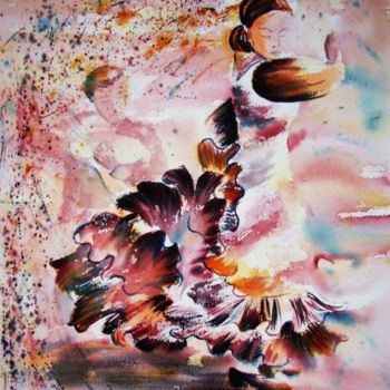Painting titled "Flamenco" by Anne Carez, Original Artwork, Oil