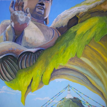 Painting titled "" BOUDDHA "" by Anne Cotonnet, Original Artwork