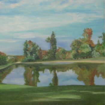 Painting titled "le lac de Rambouill…" by Anne Dahirel, Original Artwork