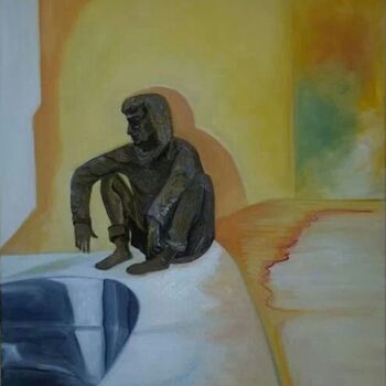 Pintura intitulada "Le mendiant de Sarl…" por Anne Dahirel, Obras de arte originais, Óleo