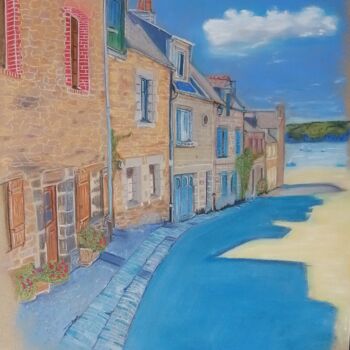 Painting titled "Vers le port" by Anne Degremont, Original Artwork, Pastel
