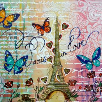 Pintura intitulada "Paris in love" por Anne D'Orion, Obras de arte originais