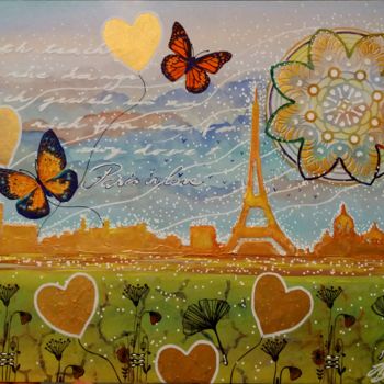 Painting titled "Paris in love, Wint…" by Anne D'Orion, Original Artwork