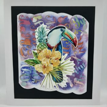 Colagens intitulada "Je suis toucan de t…" por Anne D'Orion, Obras de arte originais, Colagens