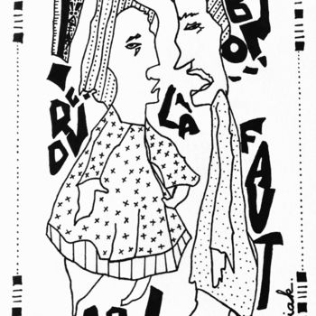 Drawing titled "“La dispute”" by Anne Miciak, Original Artwork, Ink