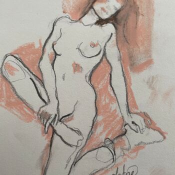 Рисунок под названием "Esquisse 5" - Anne Emmanuelle Debre, Подлинное произведение искусства, Пастель