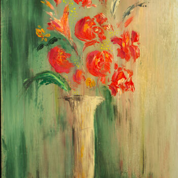 Painting titled "esquisse florale" by Anne Fioux, Original Artwork, Acrylic