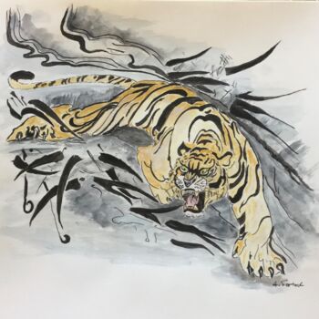 "Tigre" başlıklı Tablo Anne Fortoul tarafından, Orijinal sanat, Suluboya