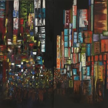 绘画 标题为“Tokyo by night” 由Anne-Frédérique Bucher, 原创艺术品, 油