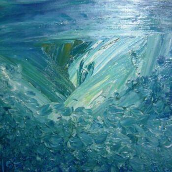 Peinture intitulée "La colère de l'eau" par Anne Geritzen, Œuvre d'art originale, Huile