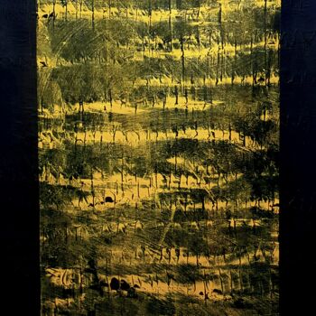 Painting titled "YELLOW PRINT SKIN" by Anne Girault Bardaud, Original Artwork, Acrylic