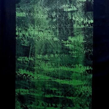 Картина под названием "GREEN PRINT" - Anne Girault Bardaud, Подлинное произведение искусства, Акрил