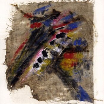 Textilkunst mit dem Titel "prière 3" von Anne Guerrant, Original-Kunstwerk, Faden