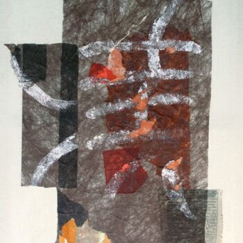 Collages intitolato "TAN 3909" da Anne Guerrant, Opera d'arte originale, Tessile