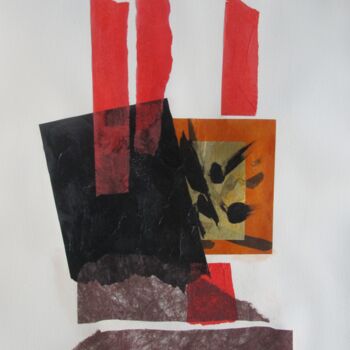 Collagen mit dem Titel "Tan 3923" von Anne Guerrant, Original-Kunstwerk