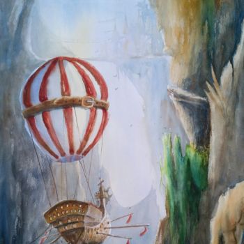 Painting titled "The way of life" by Anne Hamelin, Original Artwork, Watercolor