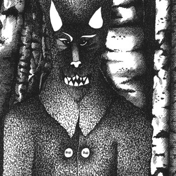 Dibujo titulada "Loup russe" por Anne Langérôme, Obra de arte original, Tinta