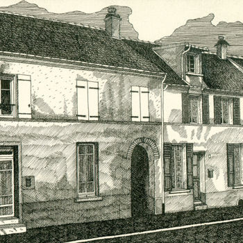 Zeichnungen mit dem Titel "Passage des hironde…" von Anne Langérôme, Original-Kunstwerk, Tinte