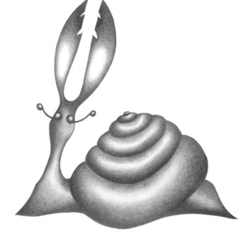 Dessin intitulée "Escargot 2" par Anne Langérôme, Œuvre d'art originale, Graphite