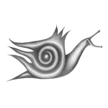 Dessin intitulée "Escargot 6" par Anne Langérôme, Œuvre d'art originale, Graphite