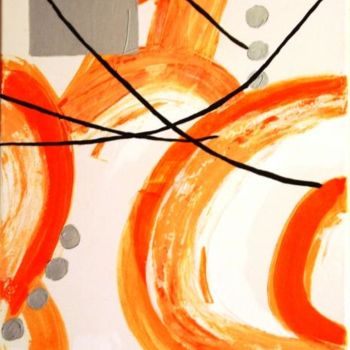 Painting titled "ECLAT D'ORANGE" by Anne Le Prigent, Original Artwork