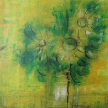 "fleurs jaunes" başlıklı Tablo Anne Lerbs tarafından, Orijinal sanat, Akrilik