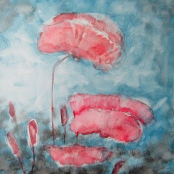 Painting titled "coquelicot" by Anne Lerbs, Original Artwork, Acrylic