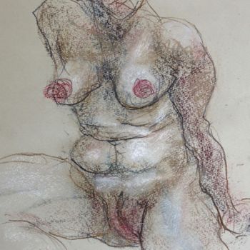 Peinture intitulée "nu de femme" par Anne Malvy, Œuvre d'art originale, Pastel