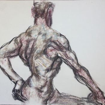 Drawing titled "Acrobate" by Anne Malvy, Original Artwork, Pastel