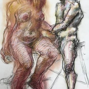 Рисунок под названием "Toutes les femmes n…" - Anne Malvy, Подлинное произведение искусства, Пастель