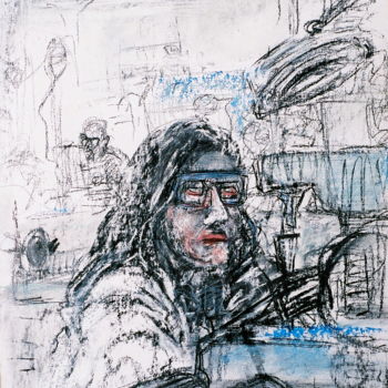 Dessin intitulée "Ciseleur" par Anne Malvy, Œuvre d'art originale, Pastel