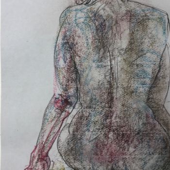 Dibujo titulada "nu de dos" por Anne Malvy, Obra de arte original, Pastel