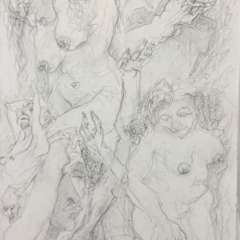 Drawing titled "composition" by Anne Malvy, Original Artwork, Pencil