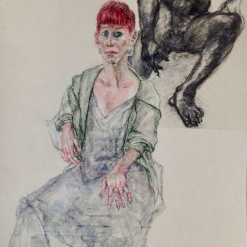 Drawing titled "LA BELLE ET LA BELLE" by Anne Malvy, Original Artwork, Pastel