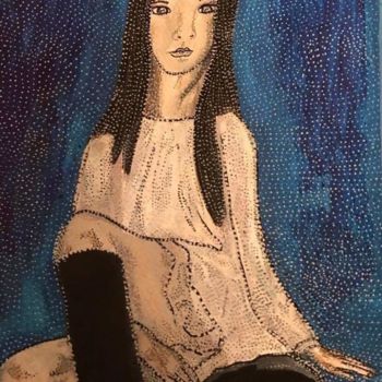 Painting titled "LA MISS PAUSE" by Anne Bazabidila, Original Artwork, Ink