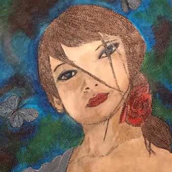 Ζωγραφική με τίτλο "SONGE" από Anne Bazabidila, Αυθεντικά έργα τέχνης, Ακουαρέλα