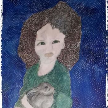 Painting titled "LA POUPÉE ET SON LA…" by Anne Bazabidila, Original Artwork, Watercolor