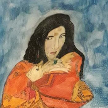 Peinture intitulée "AMĖRINDIENNE" par Anne Bazabidila, Œuvre d'art originale, Aquarelle