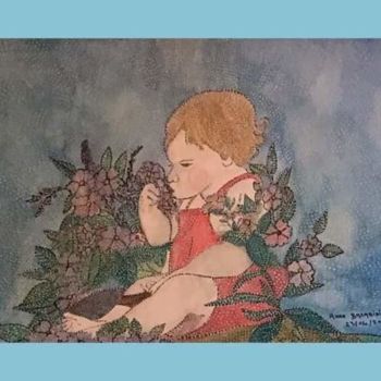 Painting titled "AN AMAZING GARDEN" by Anne Bazabidila, Original Artwork, Watercolor