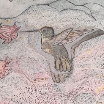 "LE PLUS PETIT OISEA…" başlıklı Tablo Anne Bazabidila tarafından, Orijinal sanat, Mürekkep