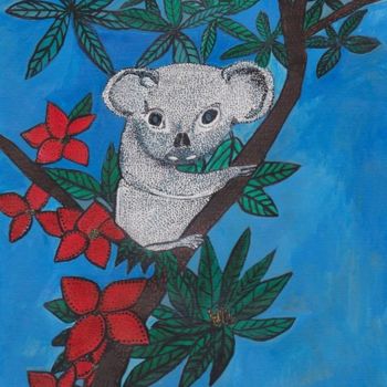 Painting titled "KOALA" by Anne Bazabidila, Original Artwork, Ink