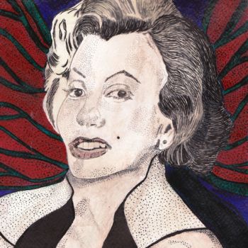 Painting titled "MARYLINE MONROE" by Anne Bazabidila, Original Artwork, Ink