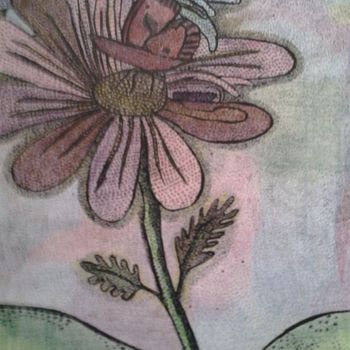 Malerei mit dem Titel "DUO FLORAL" von Anne Bazabidila, Original-Kunstwerk, Tinte