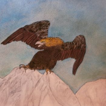 Painting titled "ÁGUILA REAL" by Anne Bazabidila, Original Artwork, Ink