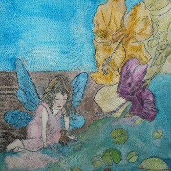 Pintura titulada "PRINCESS BUTTERFLY…" por Anne Bazabidila, Obra de arte original, Tinta