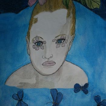 Картина под названием "MISS SPRING." - Anne Bazabidila, Подлинное произведение искусства, Чернила