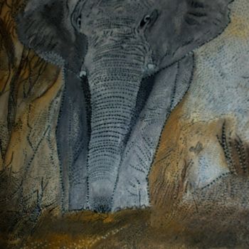 Pintura titulada "UN ELEPHANT CA TROM…" por Anne Bazabidila, Obra de arte original, Tinta