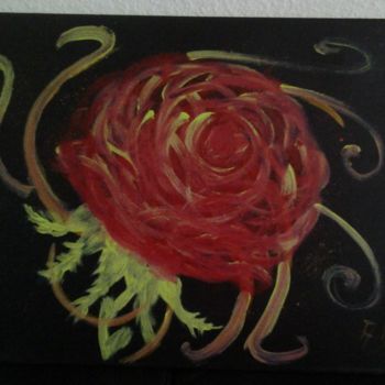 Painting titled "la Rose rouge" by Boudiche, Original Artwork, Acrylic