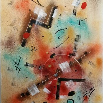 Peinture intitulée "Résonance" par Anne-Marie Breton, Œuvre d'art originale, Aquarelle