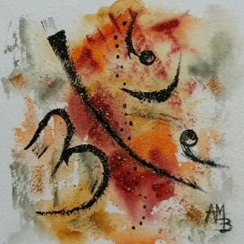 Painting titled "Clivage" by Anne-Marie Breton, Original Artwork, Watercolor